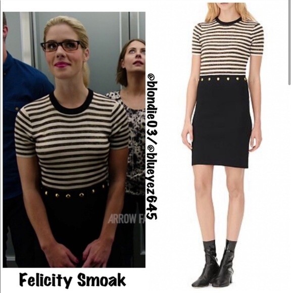 Sandro “Redlake” metallic striped mini dress 1/S - Picture 2 of 6